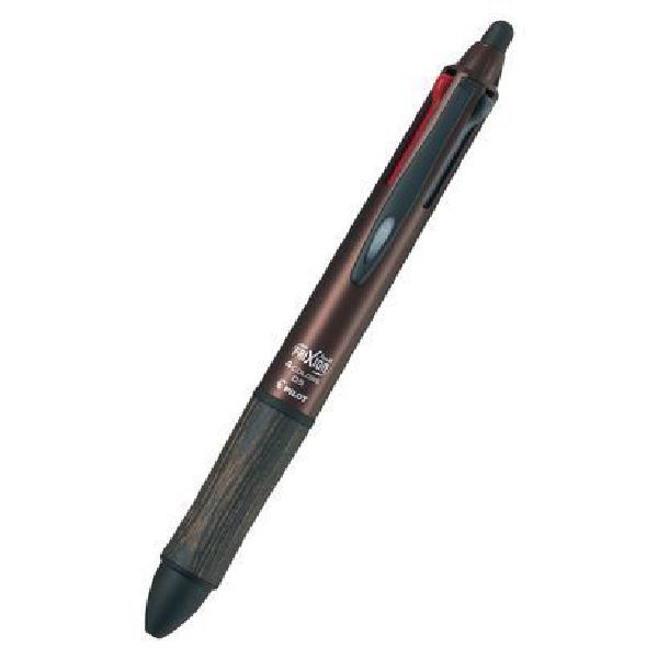 재팬픽-LKFB-3SEF-BN [플릭션 볼 4 우드 검정 빨강 파랑 녹색 잉크 볼펜 0.5mm 우드 브라운]